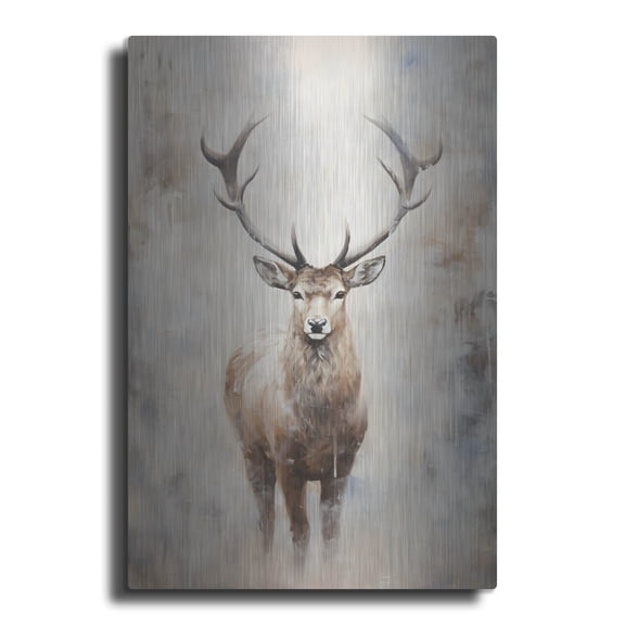Luxe Metal Art 'Reindeer' by Petals Prints Design, Metal Wall Art, 16"x24"