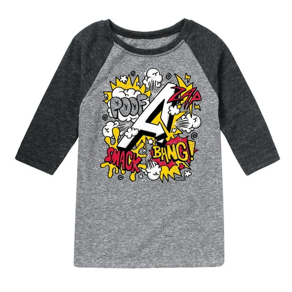 Marvel The Avengers - Scribble Doodles - Toddler And Youth Raglan