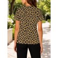 thumbnail image 4 of Women's Summer Tops Short Sleeve Crew Neck T-Shirts All-Over Leopard Print Knit Casual Blouse, 4 of 6