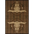 thumbnail image 1 of United Weavers Contours Lodge Area Rugs - 514-27859 Southwestern Lodge Toffee Horns Bullseye Barbwire Stars Rug, 1 of 1