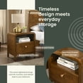 thumbnail image 6 of Roundhill Furniture Eldren Wood Nightstand with Solid Rubberwood Frame, Walnut Finish, 6 of 9