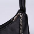 thumbnail image 4 of Bolsa Moda mujer PU axila Bolso mariposa cadena Color puro Mini monedero (negro), 4 of 4