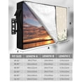 thumbnail image 7 of Outdoor TV Cover 70 to 75 Inch Weatherproof, White Rustic Daisy Floral Waterproof TV Screen Protector for Outside Decor with Zipper and Pocket 68"L x 42"H , Vintage Linen Texture, 7 of 7