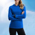 thumbnail image 6 of Miluxas Women's Sun Protection Hoodie Long Sleeve Workout Shirt with Thumb Holes Pocket Quick Dry Hiking Fishing Sun Shirt Blue, 6 of 9