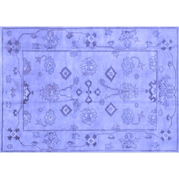 Ahgly Company Indoor Rectangle Persian Blue Traditional Area Rugs, 5' x 7'
