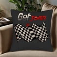 thumbnail image 5 of Set of 2 Throw Pillow Covers 18x18in - Black Background with Racing Checkered Flag & " Get it on the track " in Bold Red - Perfect for Couch Bed Car, 5 of 8