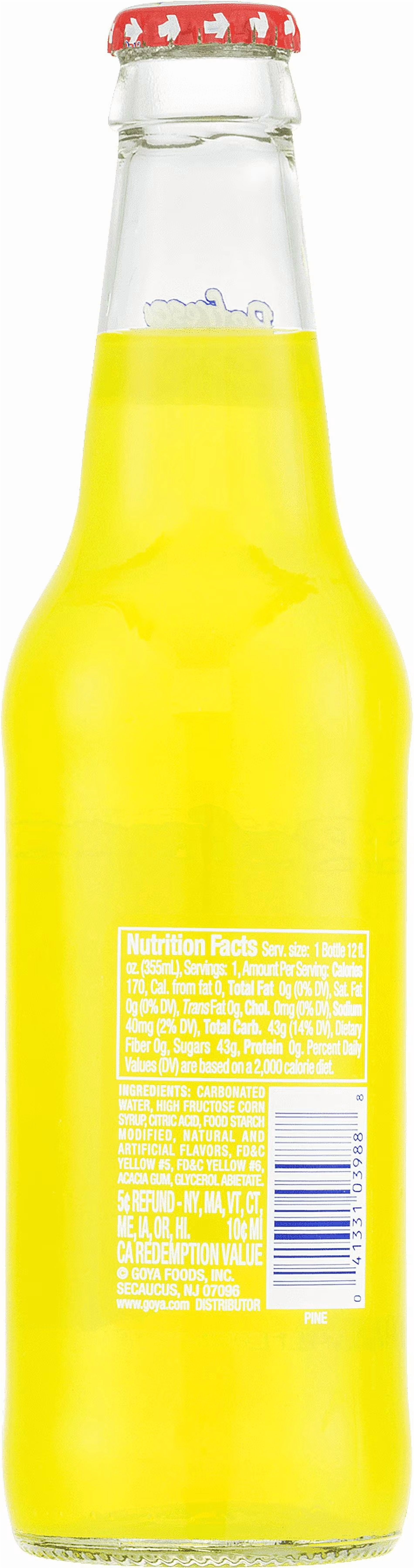 (10 pack) Goya Refresco Pineapple Soda, 12.0 FL OZ