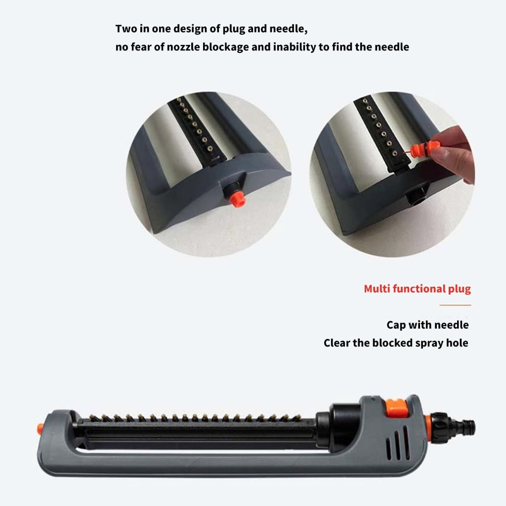 High Performances Oscillating Garden Sprinkler with Clog Nozzles and Stability Base