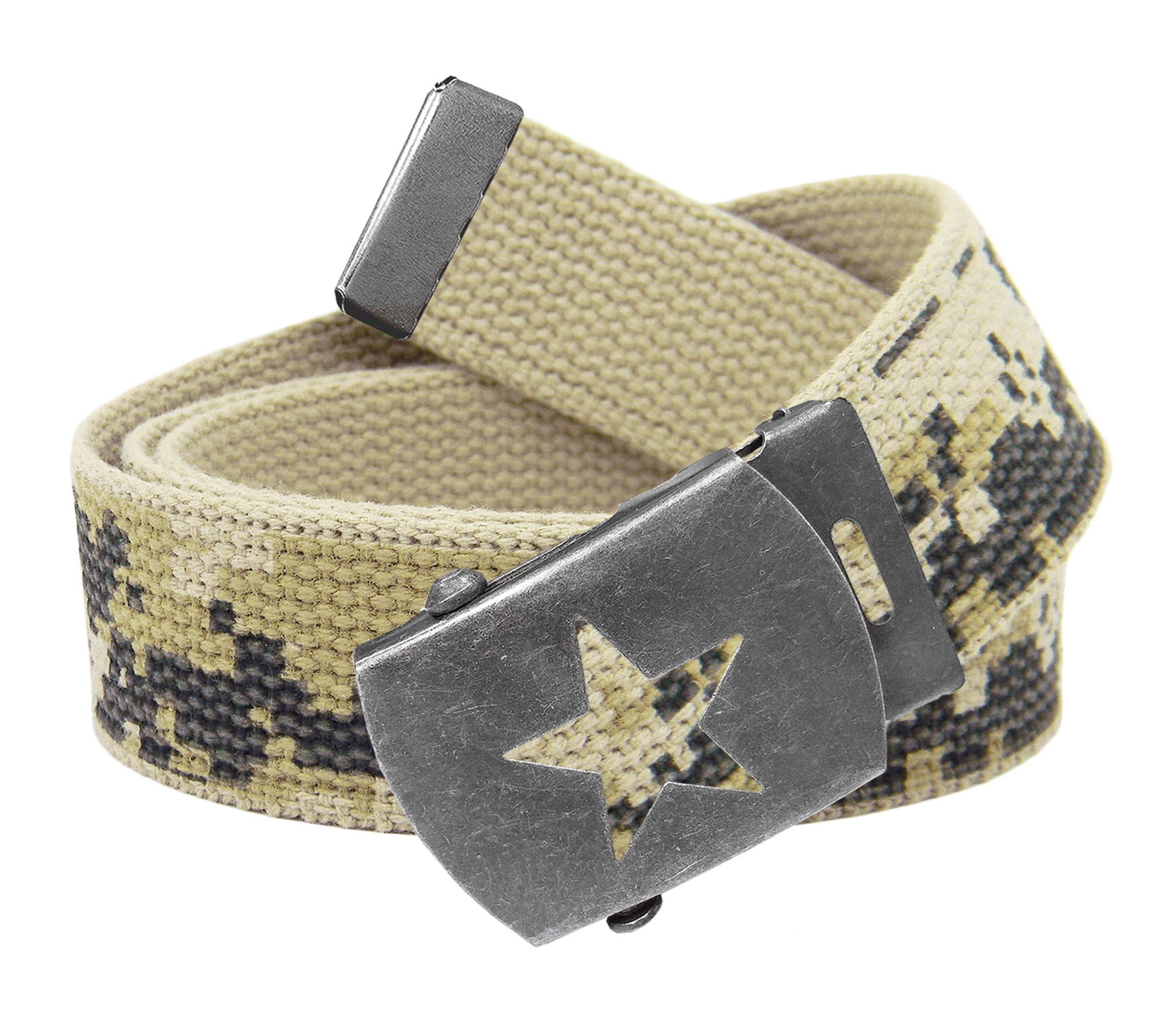 Build A Belt Men's Distressed Silver Star Slider Military Belt Buckle