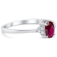 thumbnail image 3 of Art Deco Oval Engagement Ring Ruby CZ 925 Sterling Silver Size 6, 3 of 7