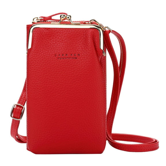 GEZHEN Strap Women Wallet Adjustable Phone Mobile Card Slot Shoulder Large Bag Capacity Messenger Bags Long Wallet Simple Multifunctional Mobile Phone Messenger Bag