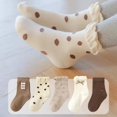 thumbnail image 4 of 5 Pairs Kids Girls Cotton Crew Socks Lace Ruffles Dress Socks Polka Dots Print Ankle Socks for Infant/Toddler/Little/Big Girls 1-12 Years, 4 of 9