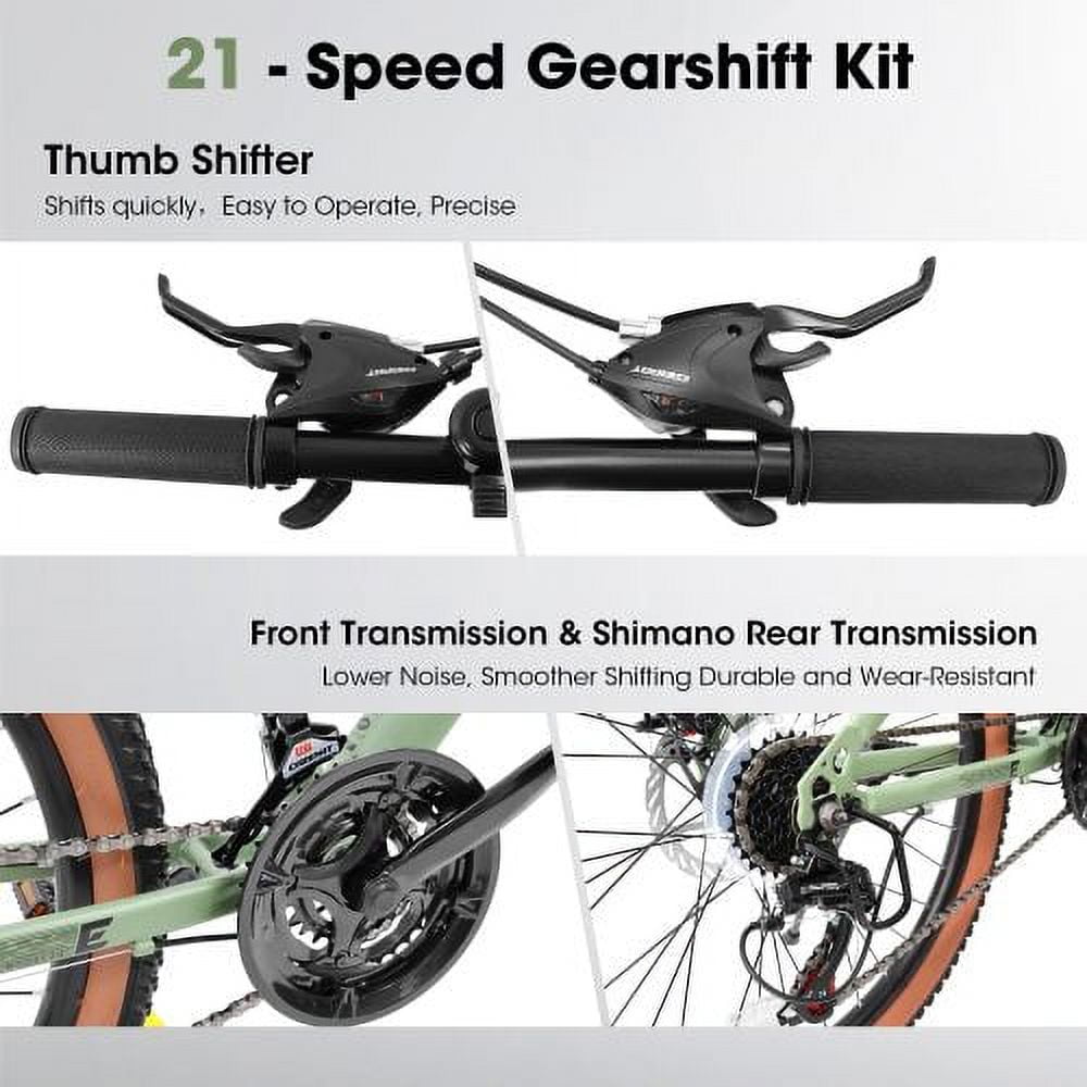 A27301 Mountain Bike 27.5 Inch Wheels, 21-Speed Mens Womens Trail Commuter City Mountain Bike,High Carbon steel Frame Disc Brakes Thumb Shifter Front Fork Bicycles