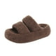 thumbnail image 2 of Pantuflas de mujer con suela gruesa y plataforma, estilo moderno con doble tira y letras, ideales para otoño e invierno. Talla 38 Rkxzt, 2 of 9