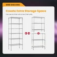 thumbnail image 2 of FDW 6-Tier Adjustable Wire Shelving,with One 6-Tier Shelf or Two 3-Tier Shelf(Chrome, 13" D x 23" W x 59" H), 2 of 6