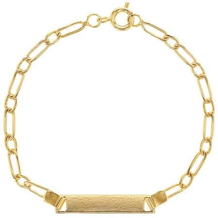 Kiss Jewelry Bracelet - 18k Gold Plated Plain Classic Identification Tag ID Bracelets for Kids 6