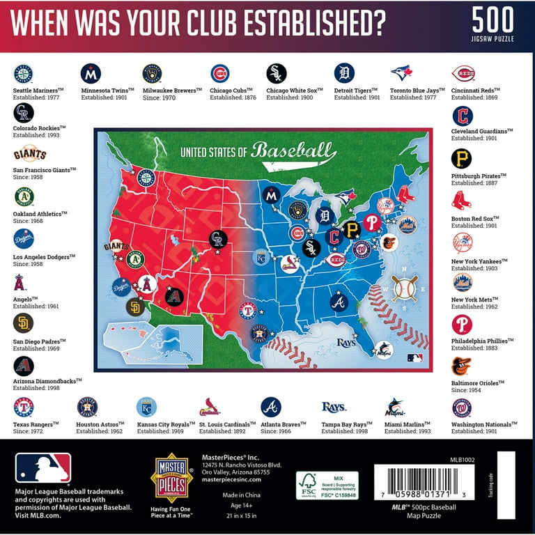 MasterPieces MLB - Iconic Baseball Sports League Map, 500