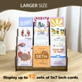 thumbnail image 4 of PUERSI Greeting Card Display Stand Holder - 4-Tier Wooden Organizer Rack for Retail Stores, Postcards, Stickers & Stationery Vendors Brown, 4 of 7