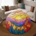 thumbnail image 3 of Circle Area Rug, Sun58 Washable Non-Slip Floor Carpet, Soft Rug for Living Room Bedroom Decor 71 Inch, 3 of 6