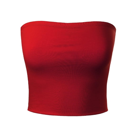 Made by Olivia Women's Causal Strapless Double layered Basic Sexy Tube Top