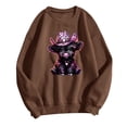thumbnail image 5 of TINZ Chandail à Motif pour Femmes, Chandails en Molleton Oversize, Col Rond, Manches Longues, Chandail à Fermeture Éclair Complète, Veste à Capuche Française, Chandail Coloré pour Femmes, 5 of 5