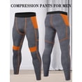 thumbnail image 4 of FEOYA Mens Compression Trousers Gym Pants Tight Running Leggings Cycling Underpants Yoga Pants 2 Pocket Quick Drying for Golf Workout Training Sport Basketball Training Athletic Football L, 4 of 6