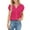 Hot Pink, variant on Women's V Neck Ruffled Tee - Double Layer Short Sleeve Casual Top | Yubnlvae | Fashionable Ruffled V Neck Women's Pullover Double Layered Short (Hot Pink | XXL)