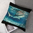 thumbnail image 7 of Sea Animals Throw Pillow Cushion Cover, Shark and Small Fish Ocean Wilderness Waterscape Wildlife Nature Theme Picture, Decorative Rectangle Accent Pillow Case, Teal Beige, 7 of 7