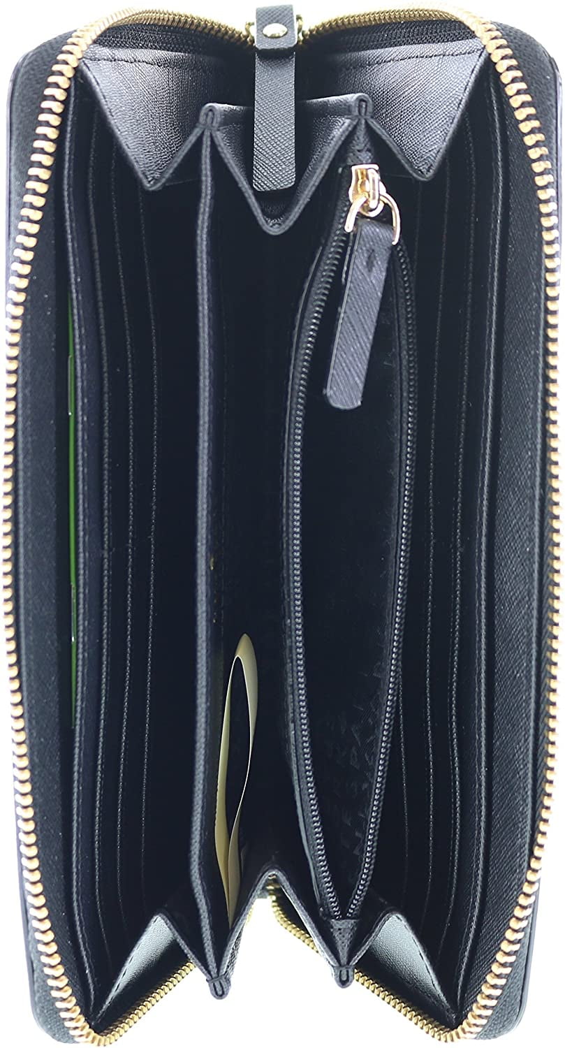 Kate Spade New York Laurel Way Neda Saffiano Leather Zip Around Wallet  (Black) 