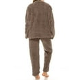 thumbnail image 4 of Ashirexll Womens Winter Sets, Fuzzy Pajamas for Women, Winter Zipper Velvet Half Cardigan Casual Long Top and Pants Pajama Set, 4 of 7