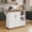 white, variant on Spacious Rolling Kitchen Island Cart – 48'' Butcher Block Wood Top, Drop Leaf, Drawer, Open Shelf, Spice Rack, Lockable Wheels – Mobile Storage Table for Dining Room and Kitchen, White