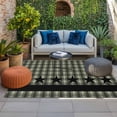 thumbnail image 2 of Sage Green Black Plaid Outdoor Rug for Patio/Deck/Porch, Non-Slip Large Area Rug 3 x 5 Ft, Vintage Star Buffalo Check Rustic Indoor Outdoor Rugs Washable Area Rugs, Camping Rug Carpet Runner, 2 of 8