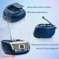 thumbnail image 5 of Memorex MX-BCD100(L) Retro Style Top Loading CD Player | Portable AM/FM Stereo Receiver with Programmable Memory, Red LED Display, and Foldable Carrying Handle (Blue), 5 of 7