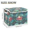 thumbnail image 5 of Yayeee Collapsible Cube Storage Bin with Lid Fabric Closet Decorative Basket with Handles, Art Water Lilies Pattern, 5 of 7