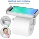 thumbnail image 5 of Soporte para papel higiénico con estante, soporte para pañuelos montado en la pared, soporte para teléfono, soporte para rollo de baño, 2 formas de instalar, plateado mate oso de fresa Electrónica, 5 of 5