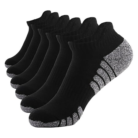 

YWDJ Winter Socks for Women 6 Pairs Men Women Low Canister Movement Take A WalkTowel Cotton Breathable Socks Black M