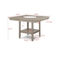 thumbnail image 4 of 47.8" Square Counter Height Dining Table with Lazy Susan, Faux Marble Top & Storage Shelf, Antique Gray Finish, 4 of 6