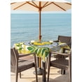 thumbnail image 3 of Outdoor Tablecloth with Umbrella Hole for Patio/Picnic/Party/Camping, Lemon Floral Summer Waterproof Table Cloth Square Cover Washable, Yellow Plaid Leaves Flower (60"x 60"), 3 of 8