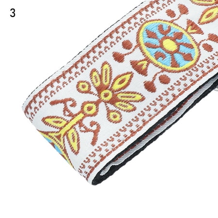 Wide Use Embroidery Craft Gift for Music Fans for Kid&Adult Musical Instrument Accessories Guitar Strap National Style Bass Shoulder Band STYLE 3