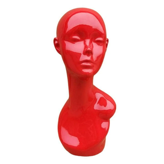 thinsony Stable Female Mannequin Wigs Hat Cap Jewery Head Display Holder Stand Red
