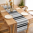 thumbnail image 3 of Black Grey Stripes Table Runner - 60 Inch Long, Kitchen Dining Table Runner Dresser Scarves, Simple Striped Lines Minimalist Modern Farmhouse Decor for Coffee Tables Wedding Party Banquet, 3 of 8