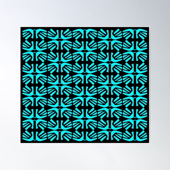 Ark. Abstract Tribal Pattern. Blue Poster Wall Art, Modern Wall Decor For Living Room Bedroom, 8x12 UNFRAMED