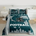 thumbnail image 2 of Homewish Rugby Gamer Bedding Comforter Set,Football Sport City Twin Comforter Sets,Green Gray Bedding Set For Teens,Super Cozy Room Decor Reversible,2 Pieces, 2 of 8