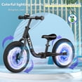 thumbnail image 2 of Colorful Lighting Balance Bike 2 Year Old, 12'' Folding Toddler Sport Bike, No Pedal Foldable Bikes w/Kickstand, Adjustable Handlebar & Seat, 2 3 4 5 Years Boy Girls Birthday Gifts Toys, 2 of 7