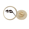 thumbnail image 1 of Broche de oro metálico circular Raton blanco y negro Unbranded 2.7 cm, 1 of 3