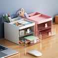 thumbnail image 4 of Multi-functional With Transparent Drawer Multiple Compartment Large Capacity Pen Container Pen Holder Stationery Storage Box Desktop Organizer WHITE, 4 of 8