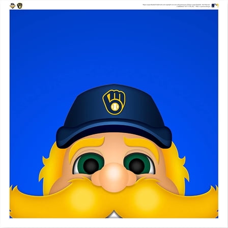 Bernie Brewer Milwaukee Brewers 12'' x 12'' Minimalist Mascot Poster Print