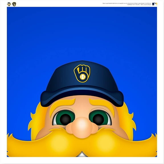 Bernie Brewer Milwaukee Brewers 12'' x 12'' Minimalist Mascot Poster Print