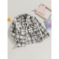 thumbnail image 3 of GXFC Little Boys Fall Plaid Shirt Jacket 3T 4T 5T 6T 7T Kids Boys Long Sleeve Turn-Down Collar Outerwear Casual Trucker Coat Clothing Top for Children Boys ,Spring Autumn, 3 of 8