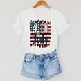 thumbnail image 6 of Women's T-shirts Short Sleeves Round Neck Simple Graphic Pattern Lightweight Soft Tops T-shirts for Independence Day Fourth of July Women's Beach Outfits Ship in 2 Days, 6 of 7